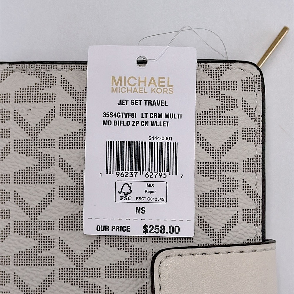 Michael Kors White and Pink Wallet with Butterfly Accents - Picture 10 of 16